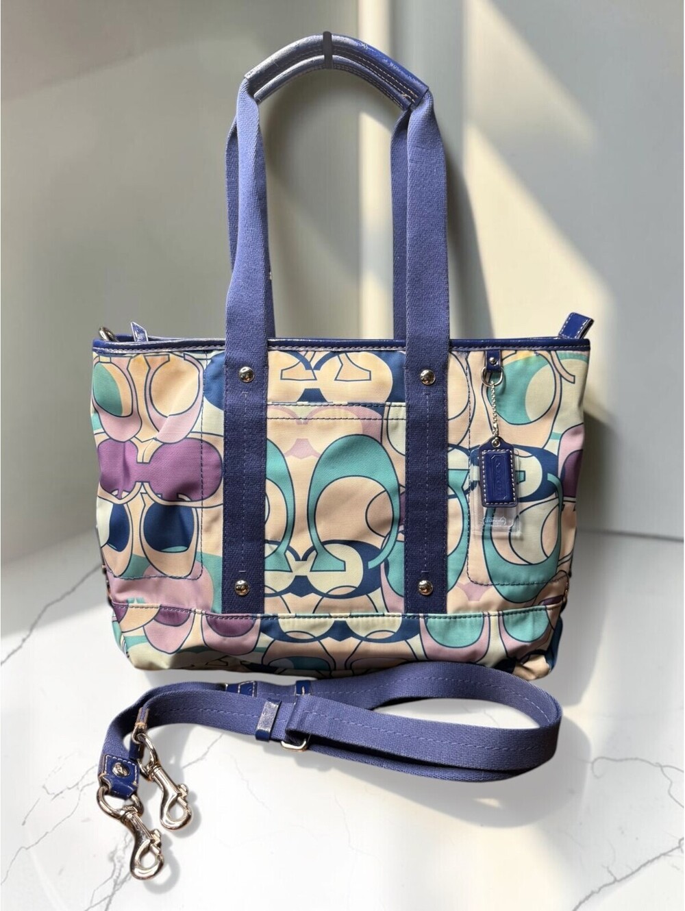 Coach Kyra Daisy Scarf Print Tote Crossbody F17178 Multicolor Y2K